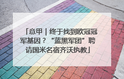 意甲｜终于找到欧冠冠军基因？“蓝黑军团”聘请国米名宿齐沃执教