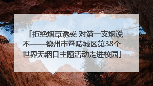 拒绝烟草诱惑 对第一支烟说不——德州市暨陵城区第38个世界无烟日主题活动走进校园