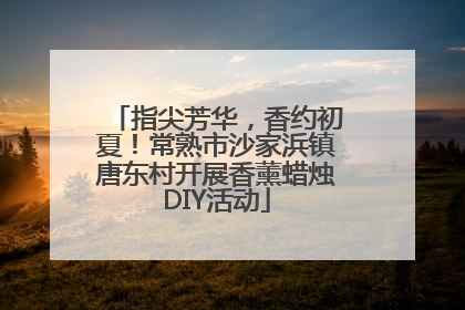 指尖芳华，香约初夏！常熟市沙家浜镇唐东村开展香薰蜡烛DIY活动
