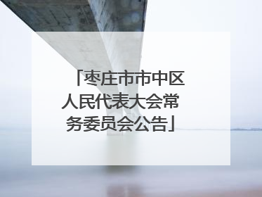 枣庄市市中区人民代表大会常务委员会公告