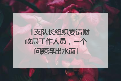 支队长组织宴请财政局工作人员，三个问题浮出水面