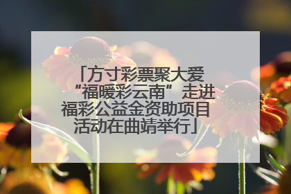 方寸彩票聚大爱 “福暖彩云南”走进福彩公益金资助项目活动在曲靖举行