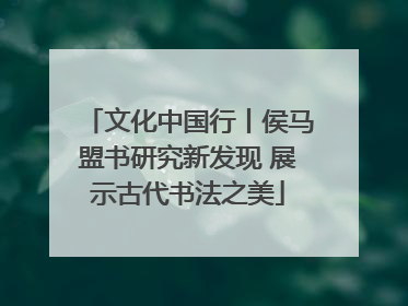 文化中国行丨侯马盟书研究新发现 展示古代书法之美