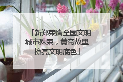 新郑荣膺全国文明城市殊荣，黄帝故里擦亮文明底色