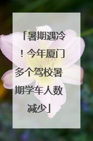 暑期遇冷！今年厦门多个驾校暑期学车人数减少