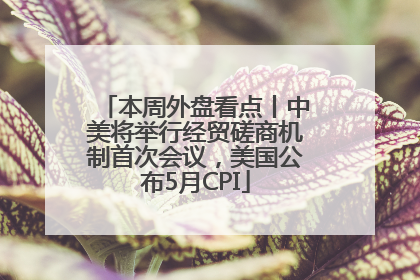 本周外盘看点丨中美将举行经贸磋商机制首次会议，美国公布5月CPI