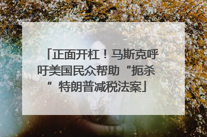 正面开杠！马斯克呼吁美国民众帮助“扼杀”特朗普减税法案