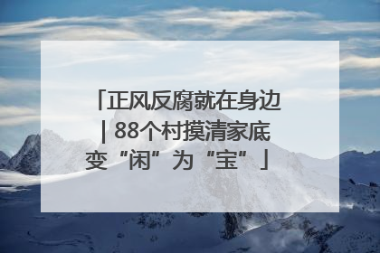 正风反腐就在身边｜88个村摸清家底变“闲”为“宝”