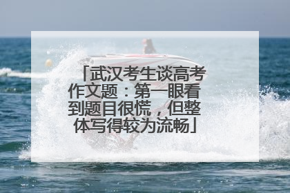 武汉考生谈高考作文题：第一眼看到题目很慌，但整体写得较为流畅