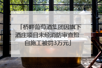 桥畔葡萄酒集团因旗下酒庄项目未经消防审查擅自施工被罚3万元