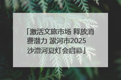 激活文旅市场 释放消费潜力 漯河市2025沙澧河夏灯会启幕