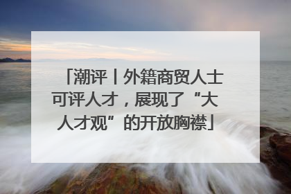 潮评丨外籍商贸人士可评人才，展现了“大人才观”的开放胸襟
