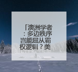 澳洲学者：多边秩序岂能屈从霸权逻辑？美国不要高估了自己的重要性