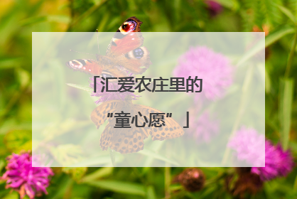 汇爱农庄里的“童心愿”