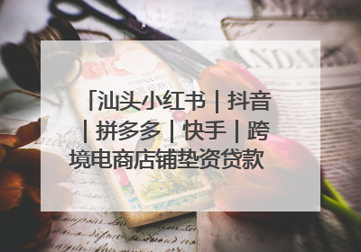 汕头小红书｜抖音｜拼多多｜快手｜跨境电商店铺垫资贷款企业-漫商易