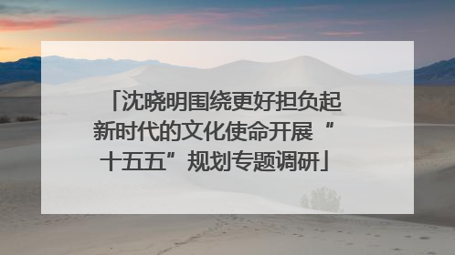 沈晓明围绕更好担负起新时代的文化使命开展“十五五”规划专题调研