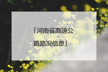河南省高速公路路况信息