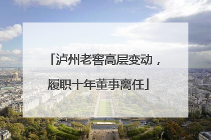 泸州老窖高层变动，履职十年董事离任