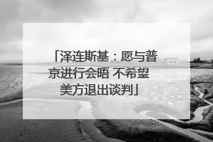 泽连斯基：愿与普京进行会晤 不希望美方退出谈判