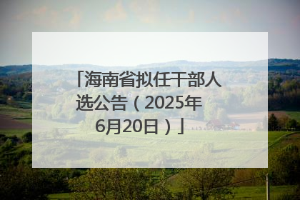 海南省拟任干部人选公告（2025年6月20日）
