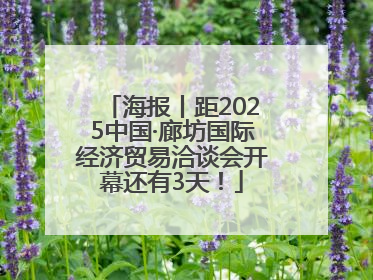 海报丨距2025中国·廊坊国际经济贸易洽谈会开幕还有3天！