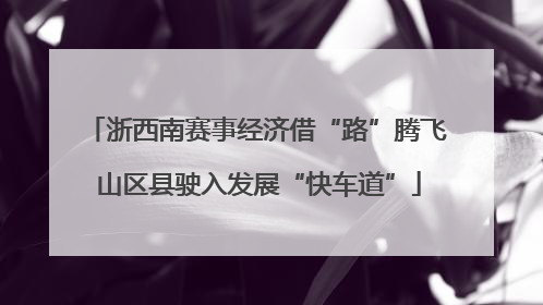浙西南赛事经济借“路”腾飞 山区县驶入发展“快车道”