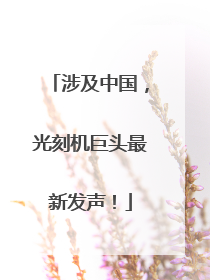 涉及中国，光刻机巨头最新发声！