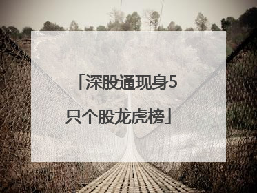 深股通现身5只个股龙虎榜