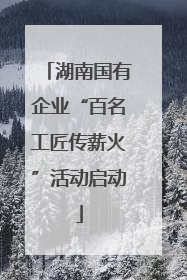 湖南国有企业“百名工匠传薪火”活动启动