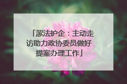 漯法护企：主动走访助力政协委员做好提案办理工作
