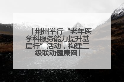 荆州举行“老年医学科服务能力提升基层行”活动，构建三级联动健康网