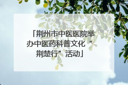 荆州市中医医院举办中医药科普文化“荆楚行”活动