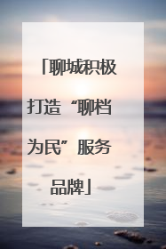 聊城积极打造“聊档为民”服务品牌