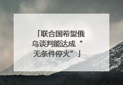 联合国希望俄乌谈判能达成“无条件停火”
