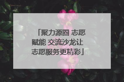 聚力源圈 志愿赋能 交流沙龙让志愿服务更精彩