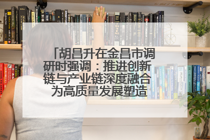 胡昌升在金昌市调研时强调：推进创新链与产业链深度融合 为高质量发展塑造新动能新优势