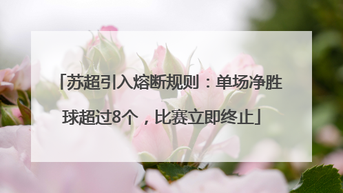 苏超引入熔断规则：单场净胜球超过8个，比赛立即终止