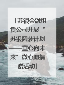 苏银金融租赁公司开展“苏银圆梦计划——童心向未来”微心愿捐赠活动