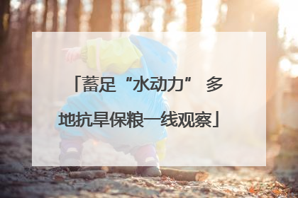 蓄足“水动力” 多地抗旱保粮一线观察