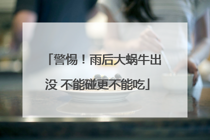 警惕！雨后大蜗牛出没 不能碰更不能吃
