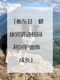 衡东县：健康宣讲进校园 利剑护蕾助成长