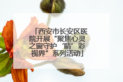 西安市长安区医院开展“聚焦心灵之窗守护‘睛’彩视界”系列活动