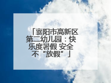 襄阳市高新区第二幼儿园：快乐度暑假 安全不“放假”