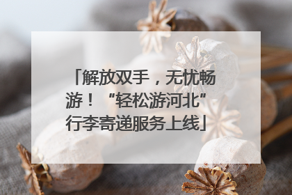 解放双手，无忧畅游！“轻松游河北”行李寄递服务上线