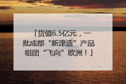 货值6.5亿元，一批成都“新津造”产品组团“飞向”欧洲！