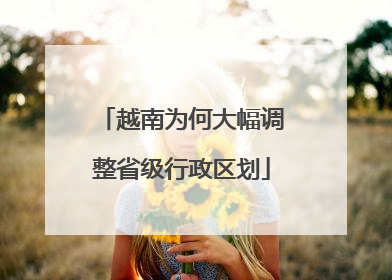 越南为何大幅调整省级行政区划