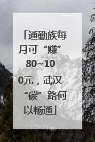 通勤族每月可“赚”80~100元，武汉“碳”路何以畅通