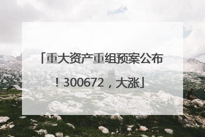 重大资产重组预案公布！300672，大涨
