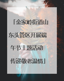 金家岭街道山东头管区开展端午节主题活动 传递敬老温情
