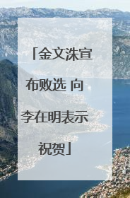 金文洙宣布败选 向李在明表示祝贺
